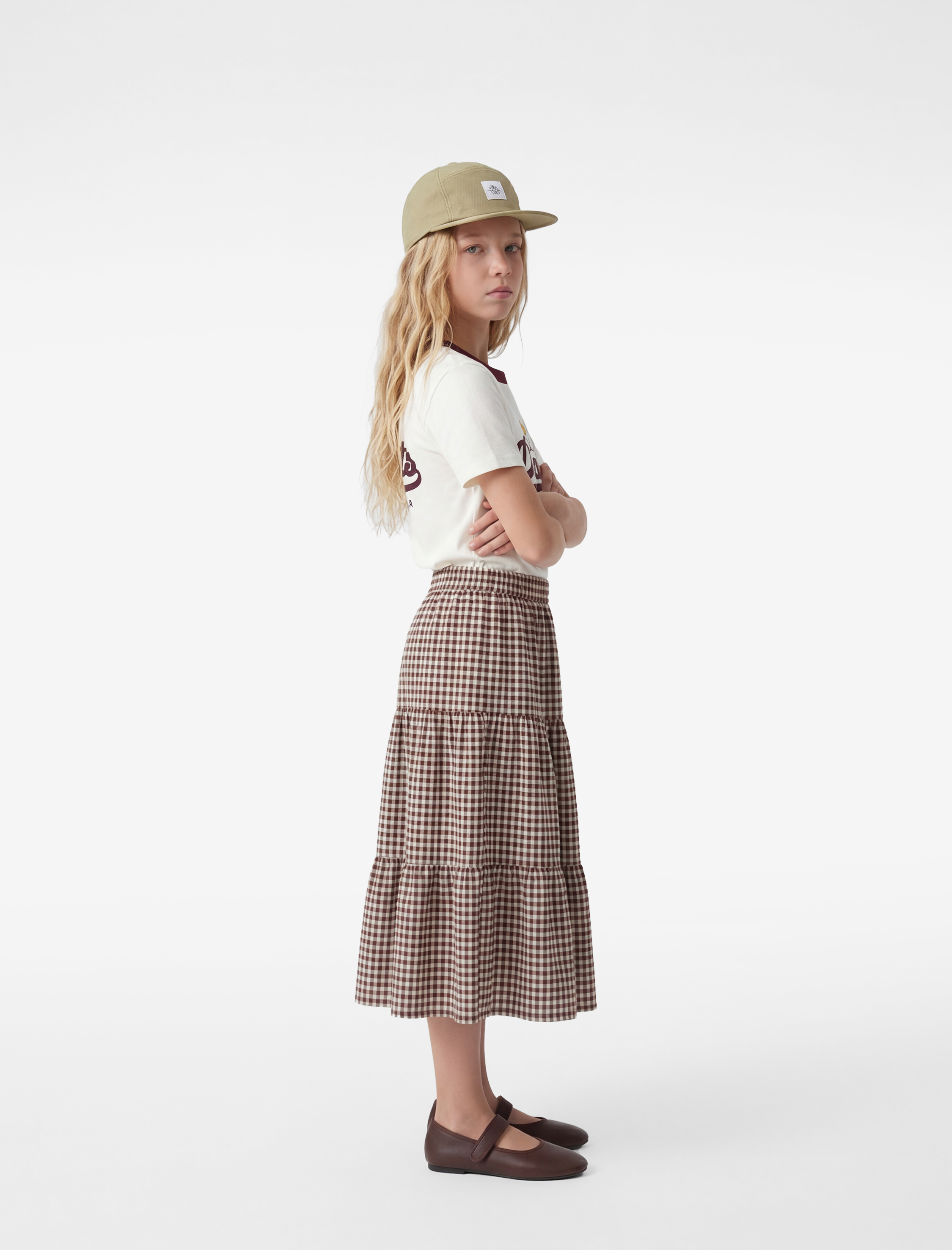  Kız Çocuk Lisanslı Snoopy Baskılı Bisiklet Yaka Kısa Kollu Pamuklu Tişört