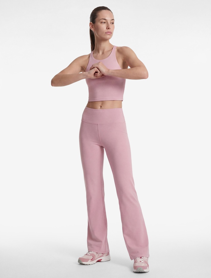  Yüksek Bel Slim Fit İspanyol Paça Spor Tayt