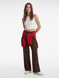 Rahat Kalıp Kolsuz Bisiklet Yaka Crop Spor Bluz