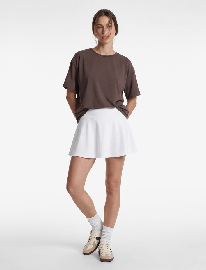  Rahat Kalıp Kısa Kollu Bisiklet Yaka Spor Tişört