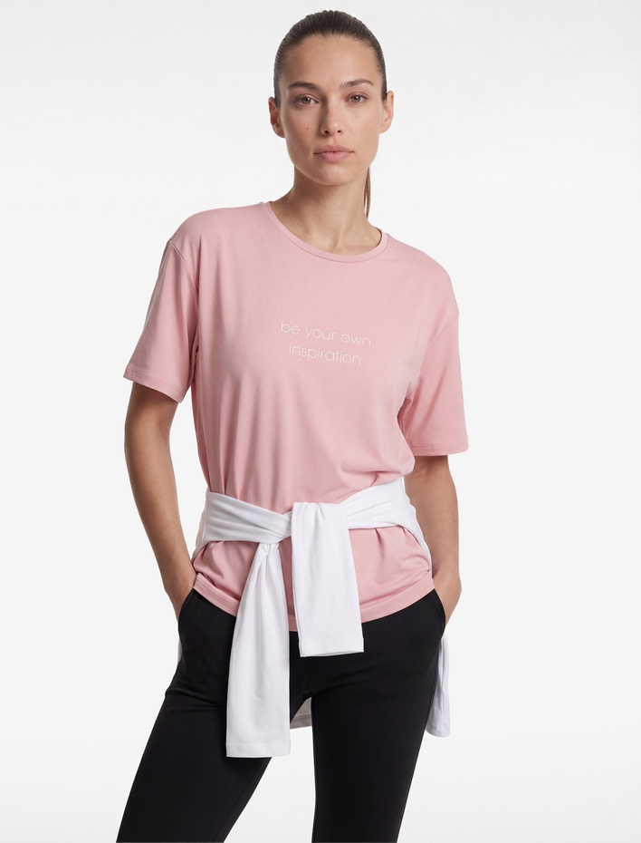  Rahat Kalıp Bisiklet Yaka Kısa Kollu Baskılı Spor Tişört