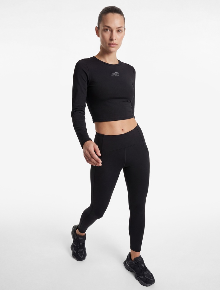  Uzun Kollu Bisiklet Yaka Slim Fit Spor Tişört