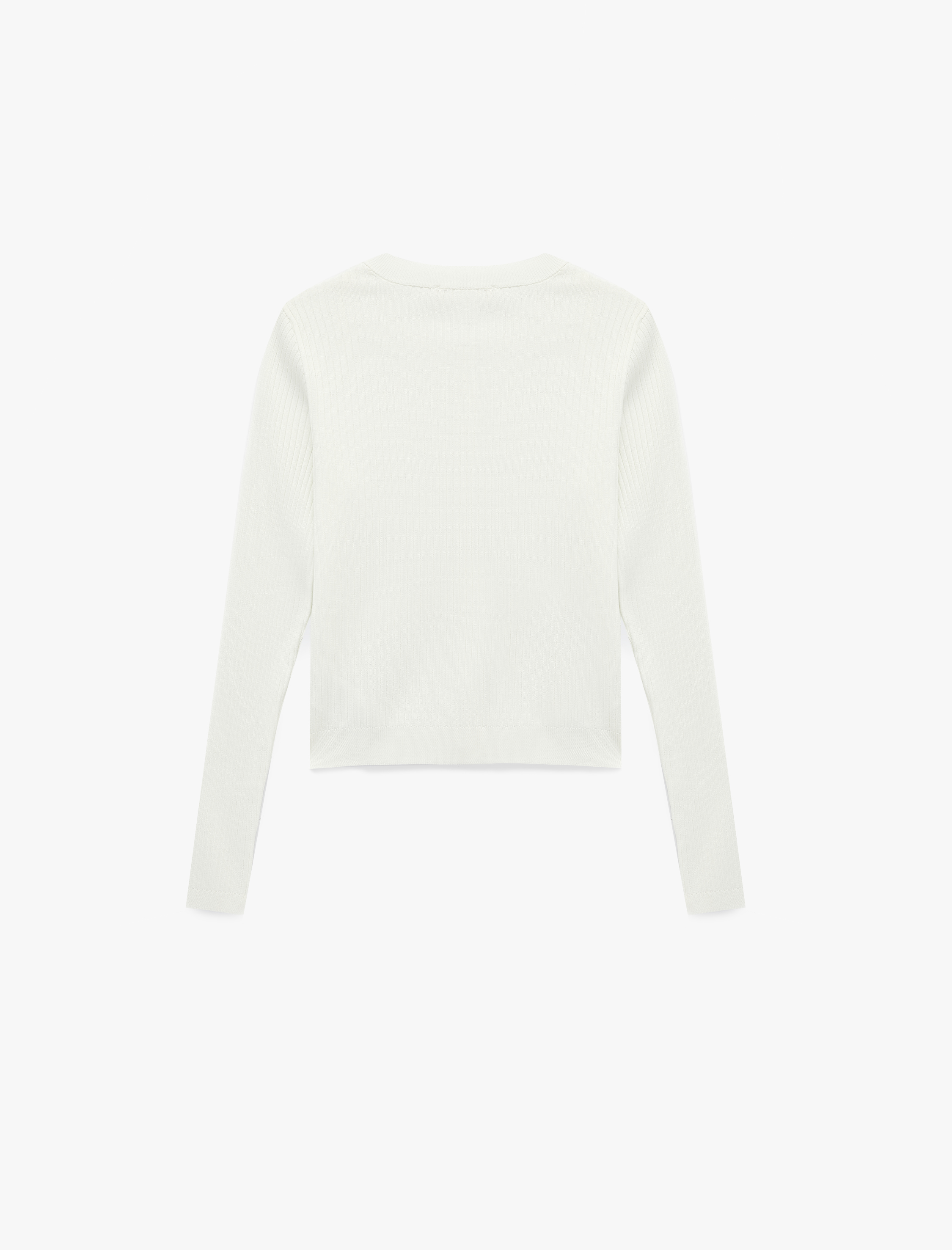   Uzun Kollu Bisiklet Yaka Çiçekli İnci ve Taş Detaylı Triko Hırka