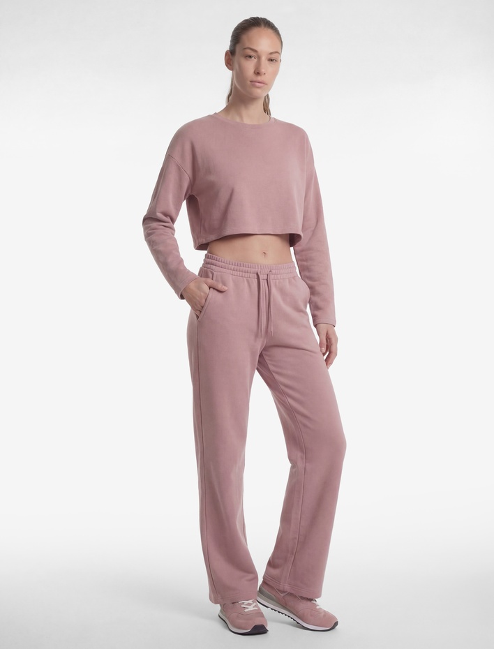  Yüksek Bel Cep Detaylı Bağcıklı Rahat Kalıp Geniş Paça Spor Eşofman Altı