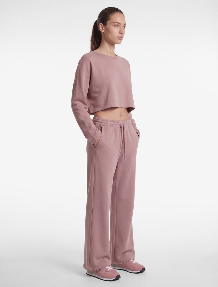  Yüksek Bel Cep Detaylı Bağcıklı Rahat Kalıp Geniş Paça Spor Eşofman Altı