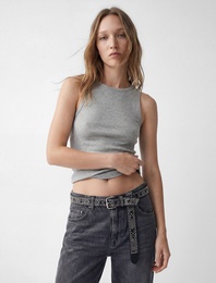 Slim Fit Kolsuz Kayık Yaka Atlet