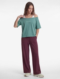 Pamuklu Kayık Yaka Kısa Kollu Baskılı Oversize Spor Tişört