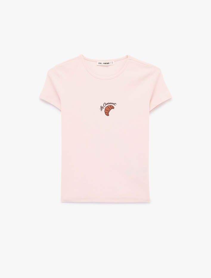 Pembe Korse Detaylı Slim Fit Bisiklet Yaka Kolsuz Crop Tişört