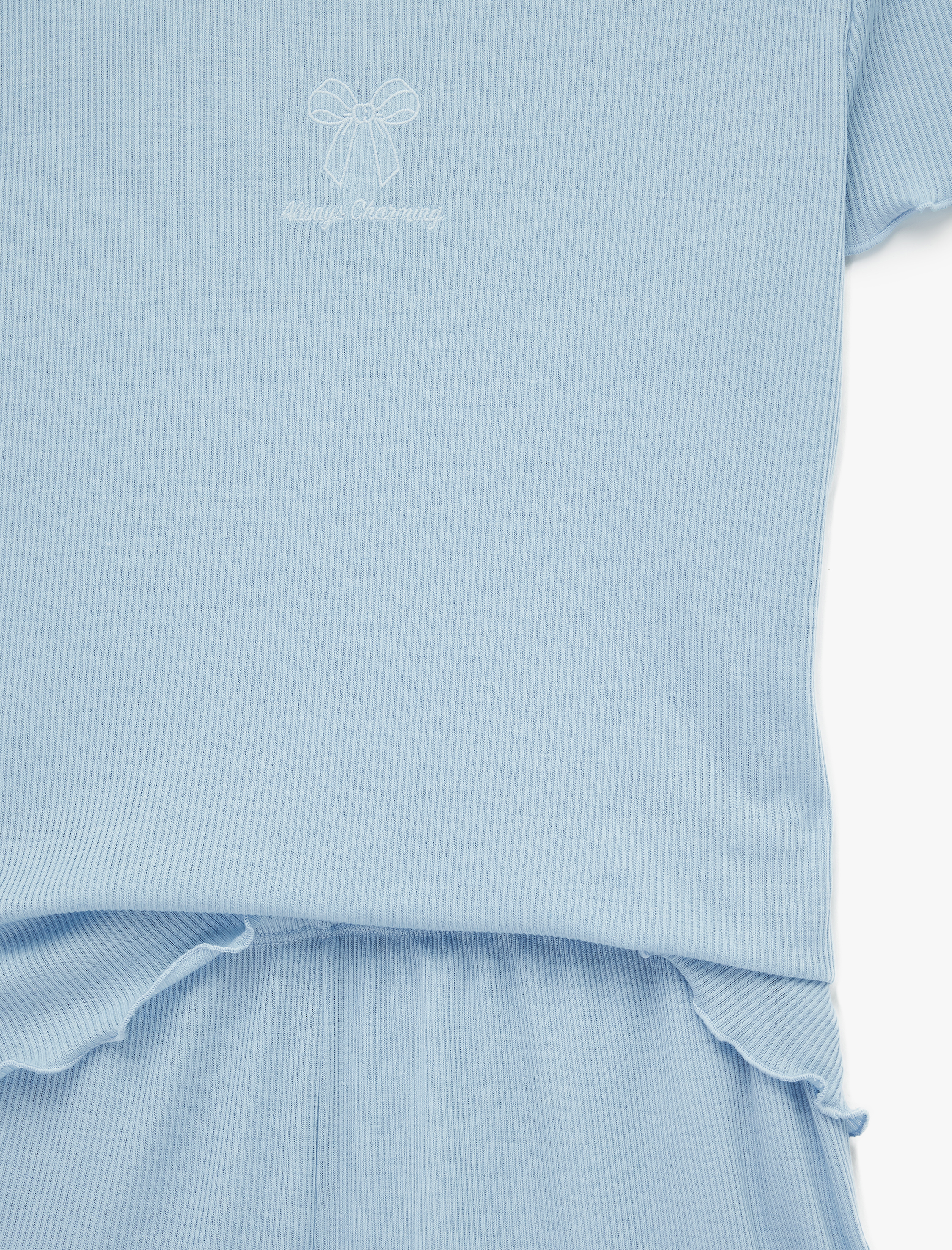   Kaşkorse Fiyonk İşleme Detaylı Şortlu Pijama Takımı