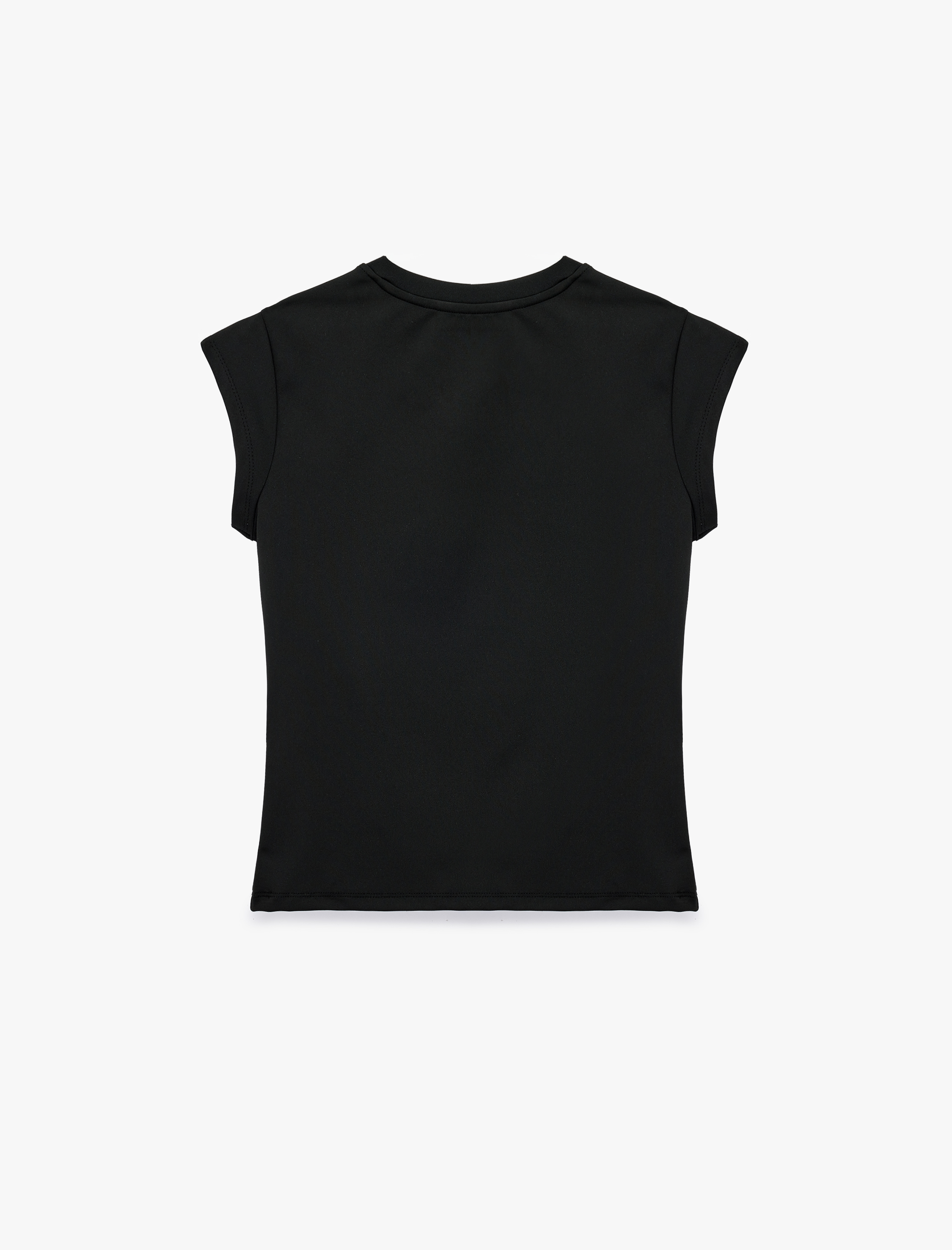   Rahat Kalıp Kısa Kollu Bisiklet Yaka Baskılı Spor Tişört