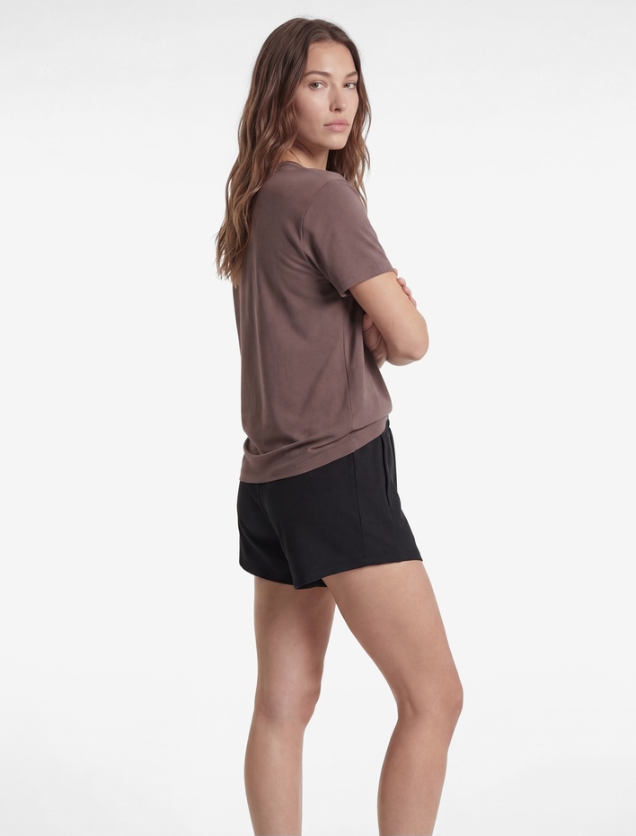  Yüksek Bel Rahat Kalıp Cepli Beli Bağcıklı Mini Spor Şort