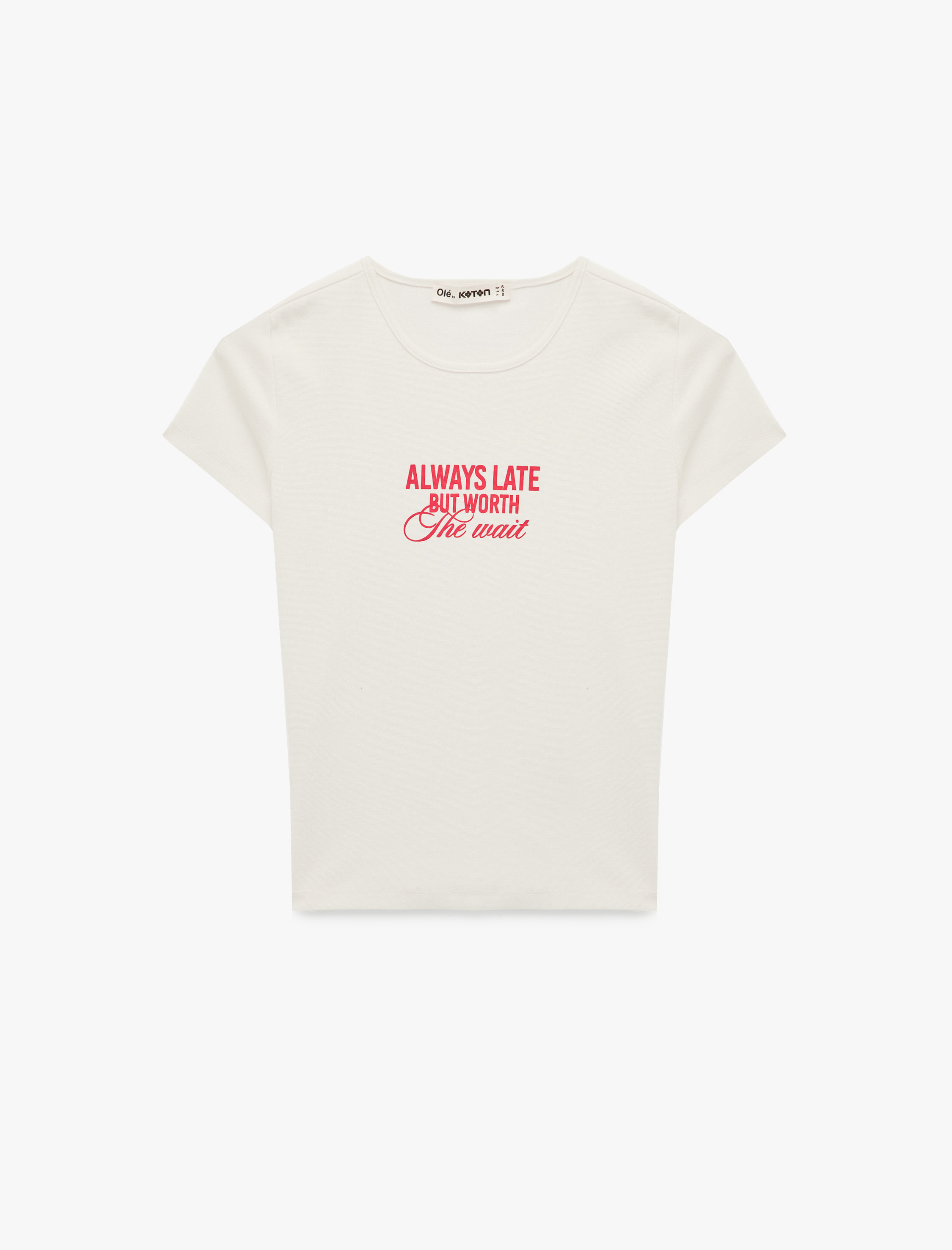   Slim Fit Kısa Kollu Bisiklet Yaka Pamuklu Baskılı Tişört