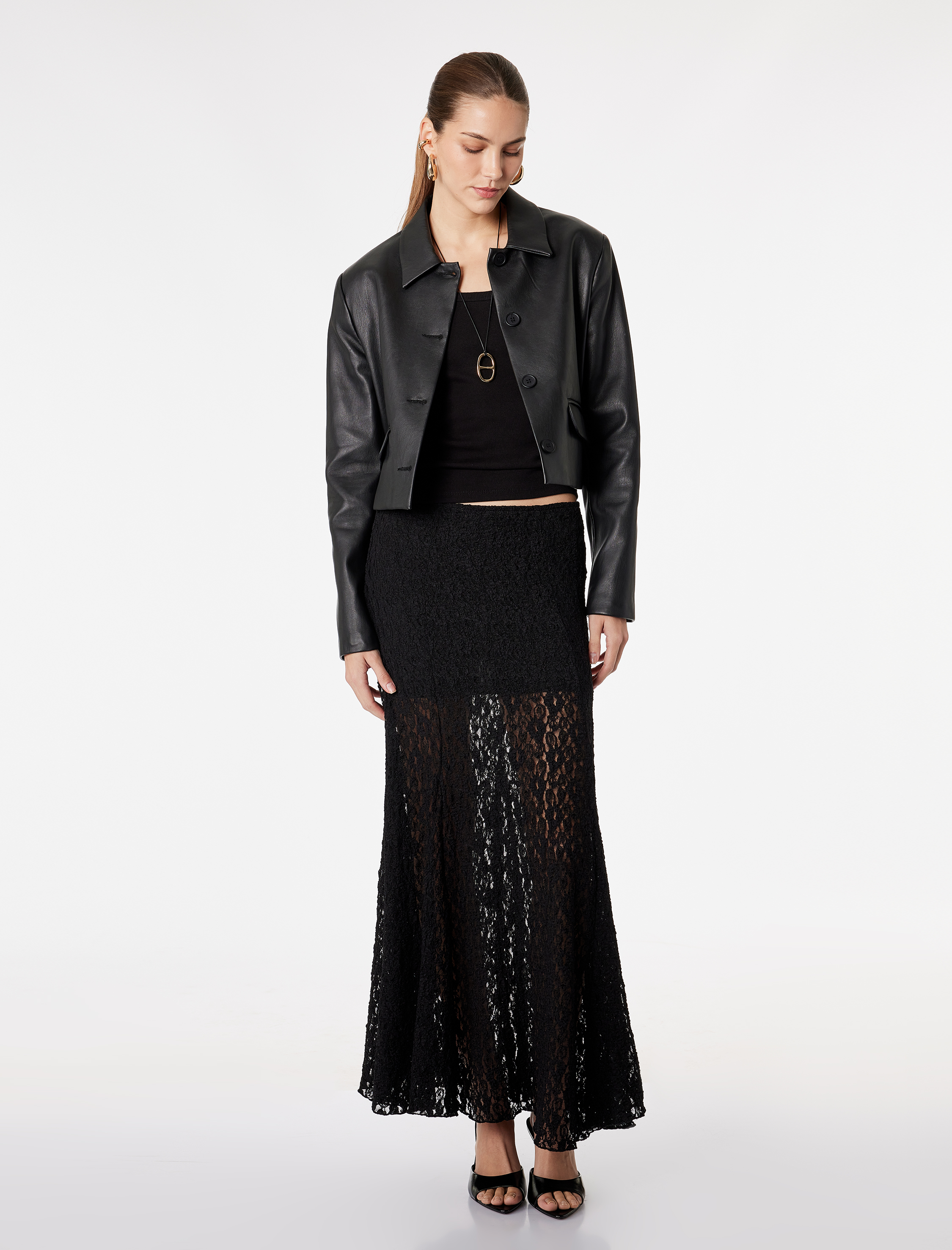   Slim Fit Midi Dantel Etek