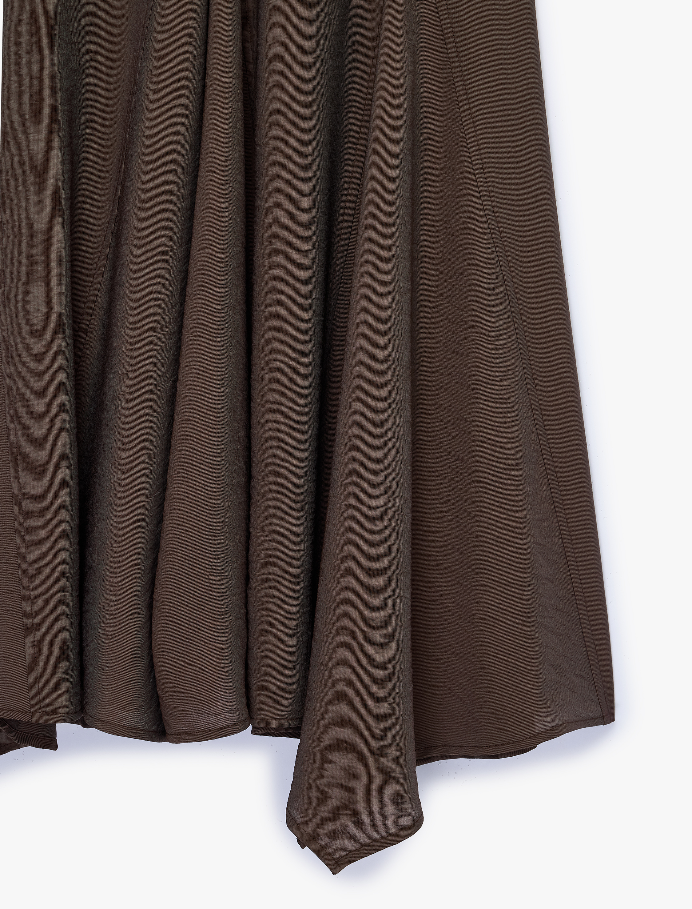   Viskon Kumaş Asimetrik Kesim Midi Etek