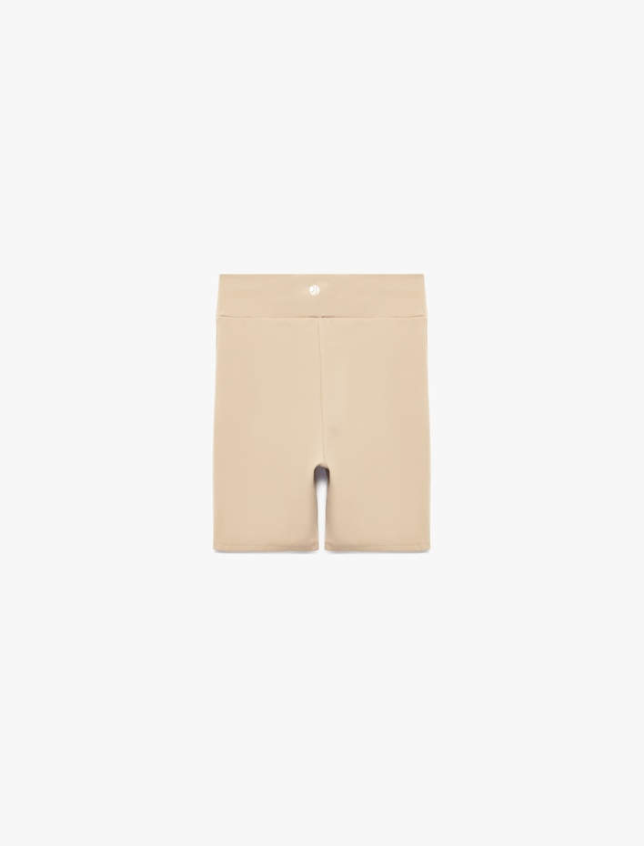  Asimetrik Yüksek Bel Slim Fit Biyeli Spor Biker Tayt