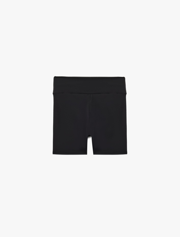  Yüksek Bel Slim Fit Baskılı Spor Biker Tayt