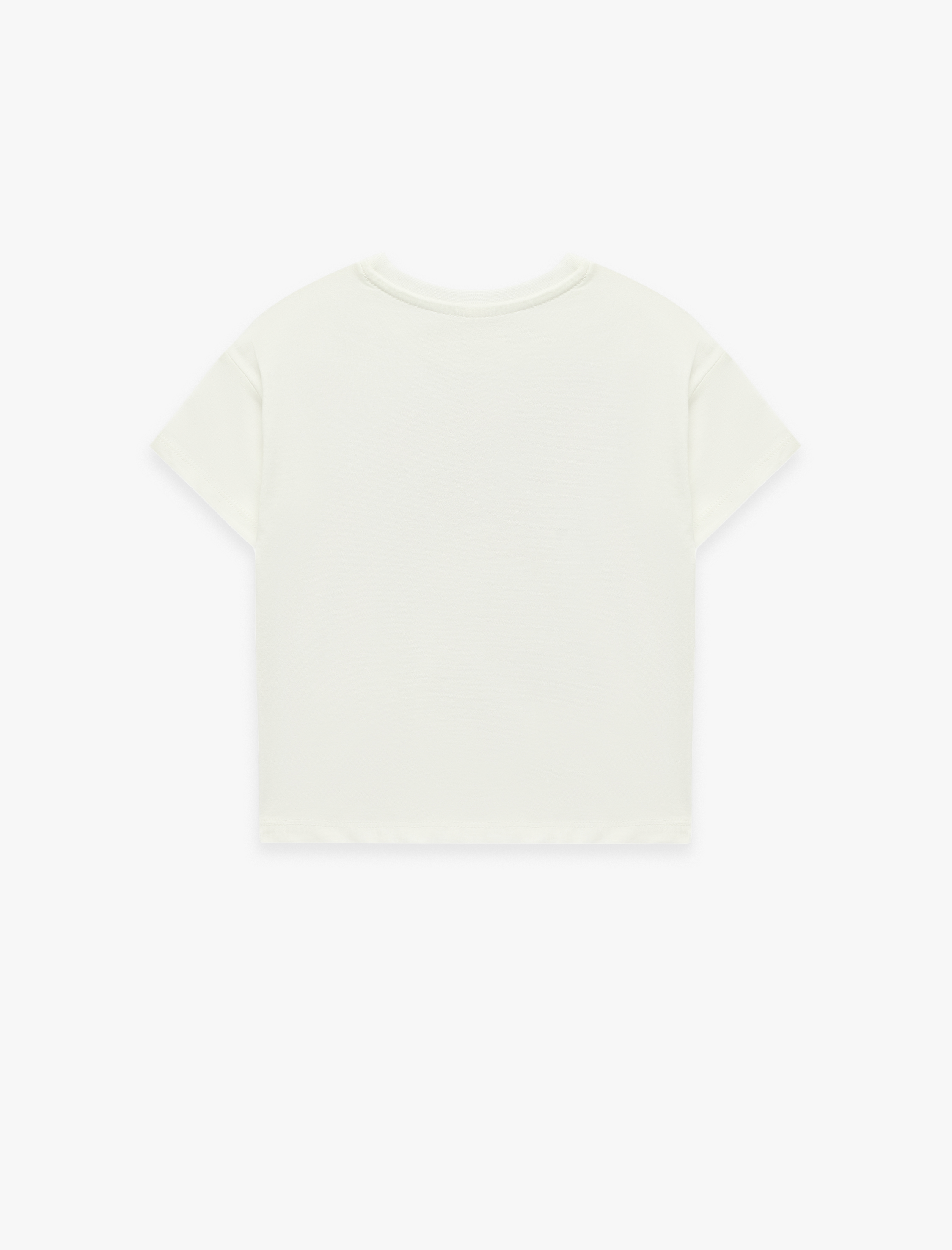  Kız Bebek Pamuklu Kısa Kollu Bisiklet Yaka Kedi Baskılı Tişört