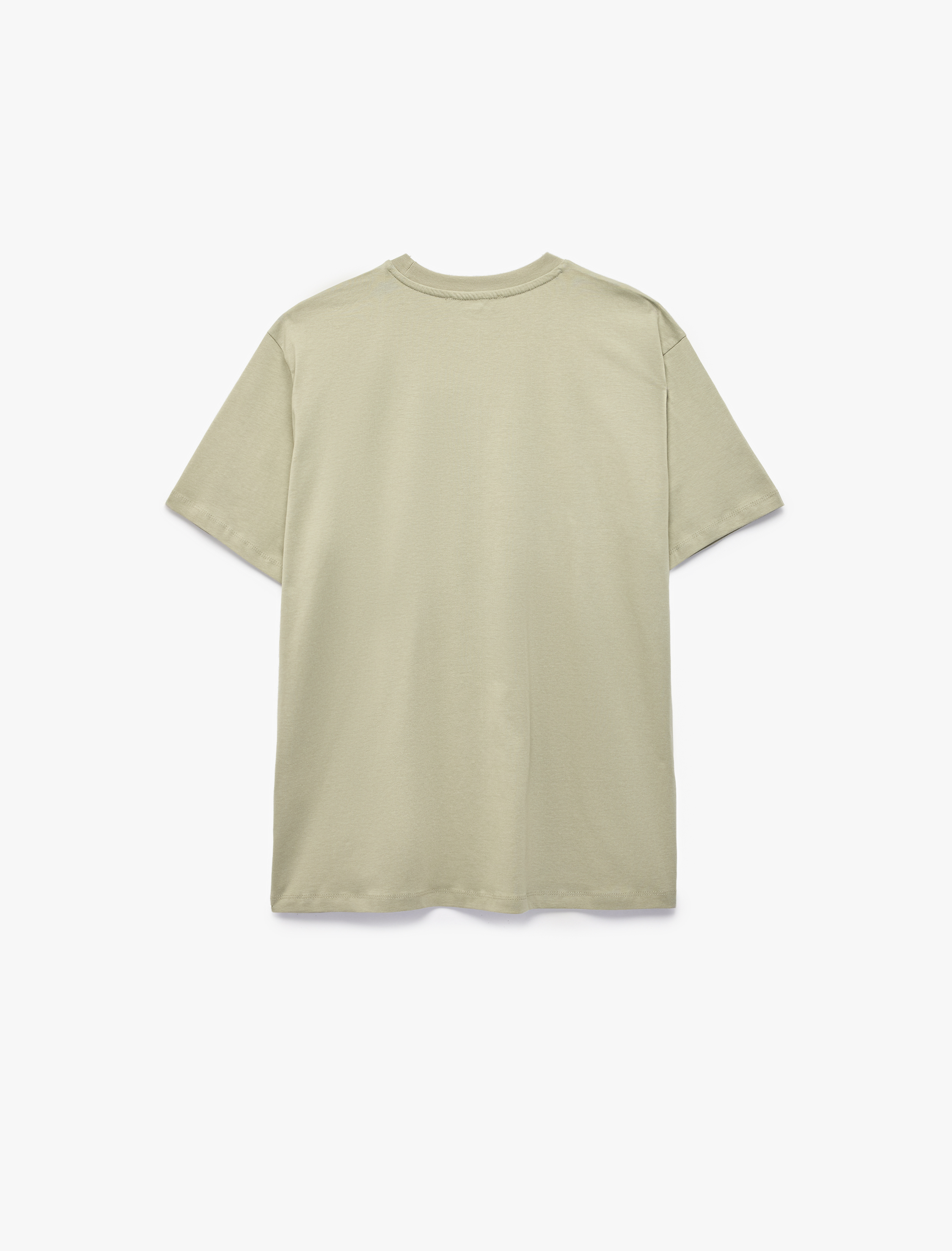 Regular Fit Kısa Kollu Bisiklet Yaka Basic Pamuklu Tişört - Görsel 4