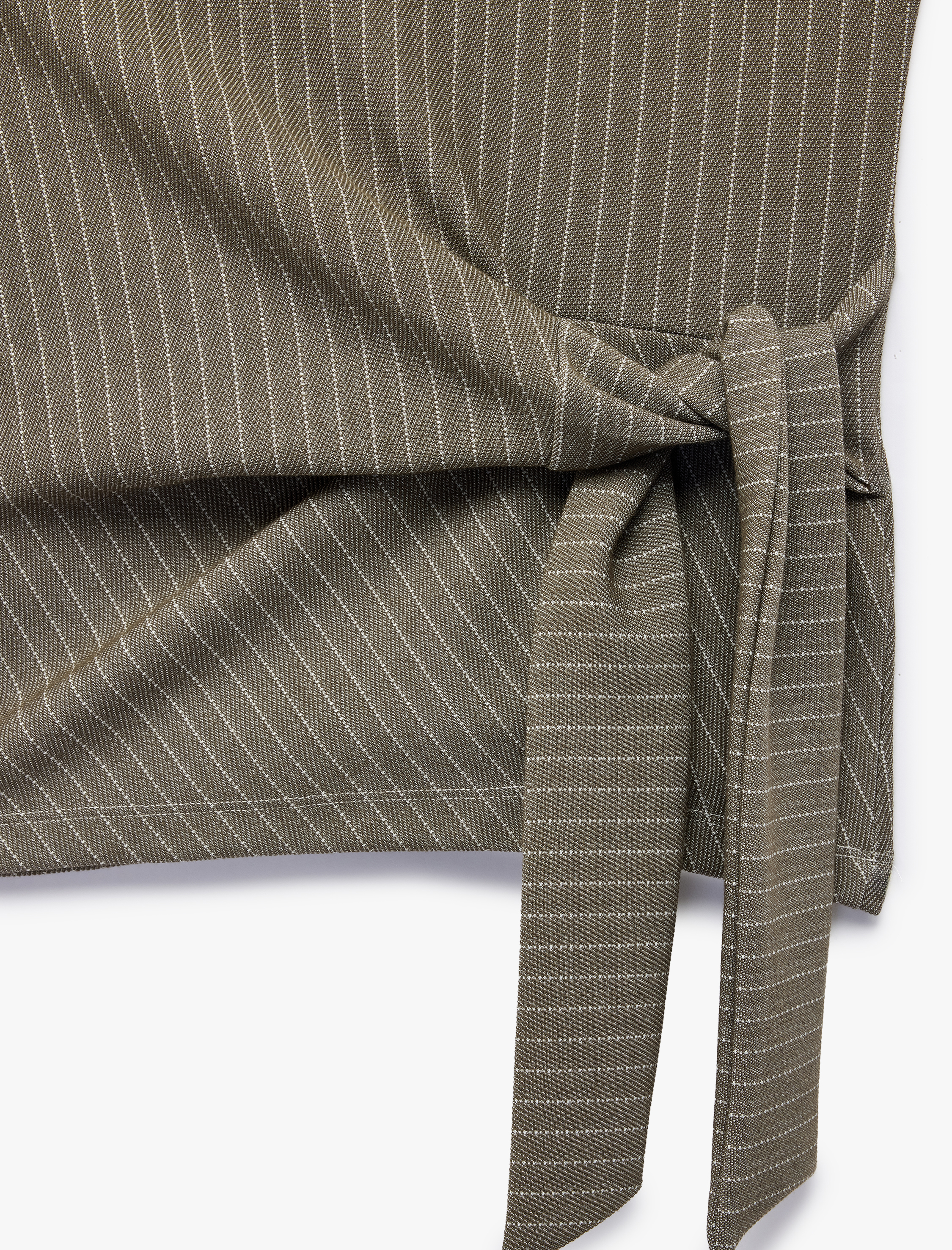   Bağlama Detaylı Çizgili Kolsuz Bluz