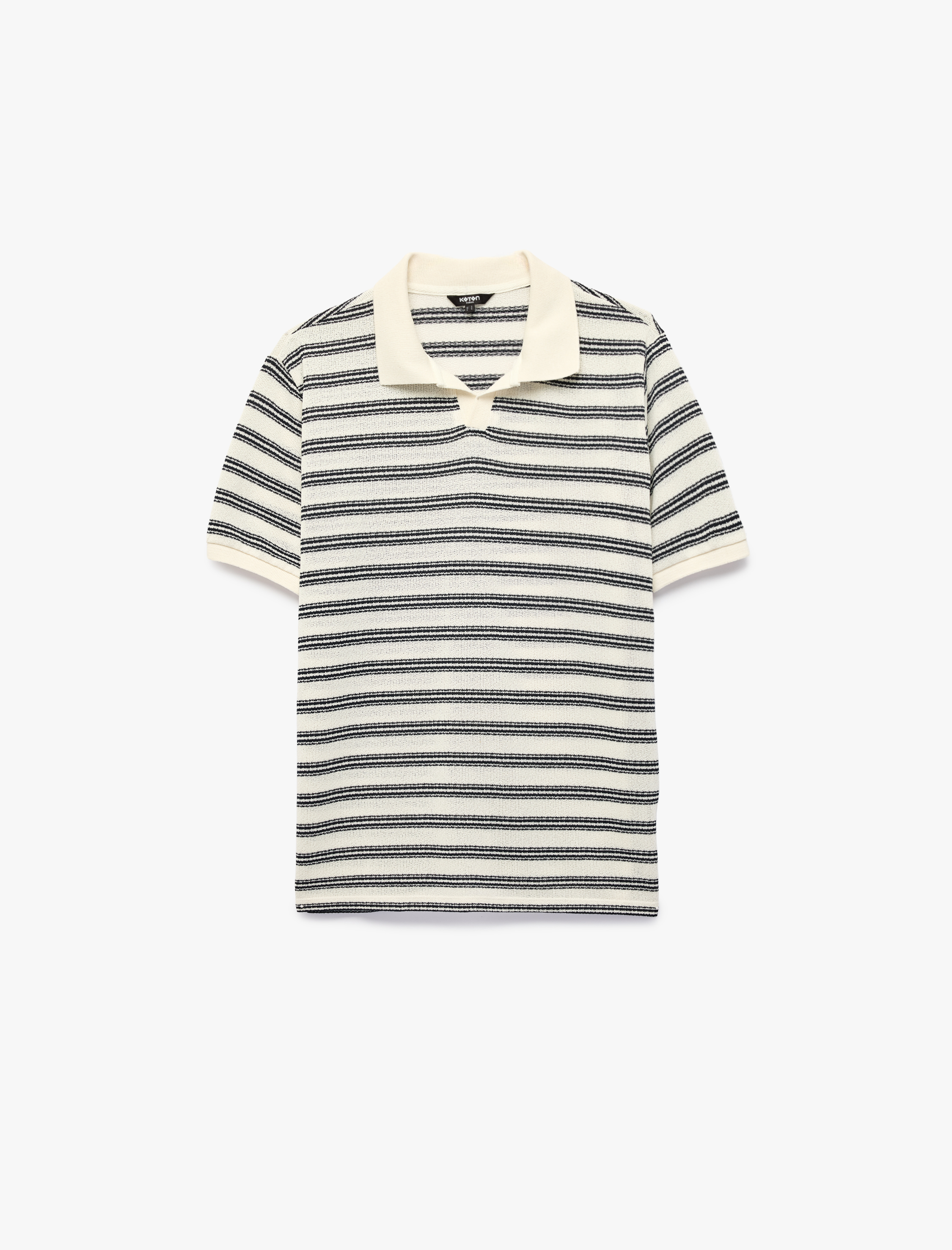   Regular Fit Kısa Kollu Polo Yaka Çizgili Tişört