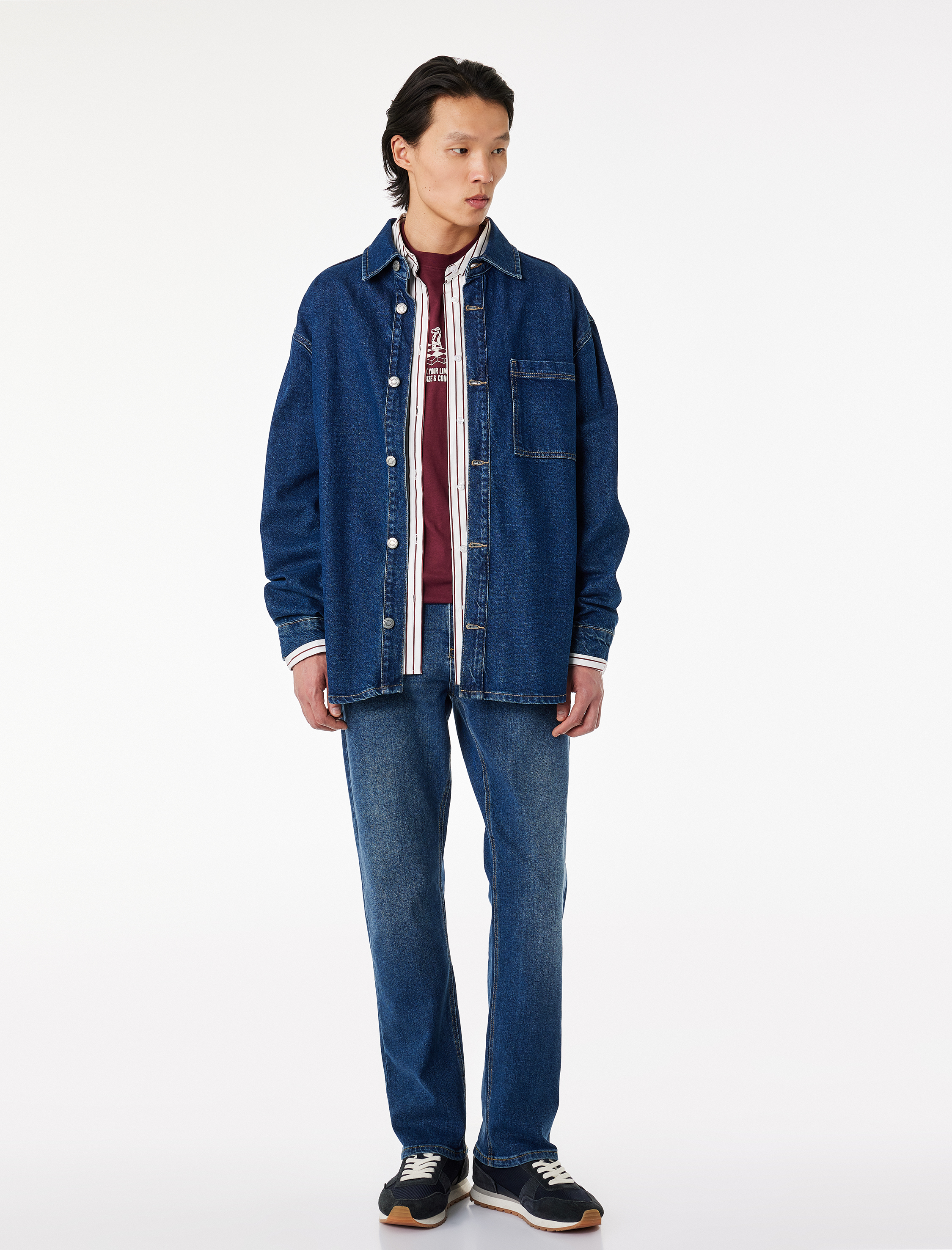   Cepli Düz Paça Pamuklu Straight Fit Jean Pantolon - Mark Jean