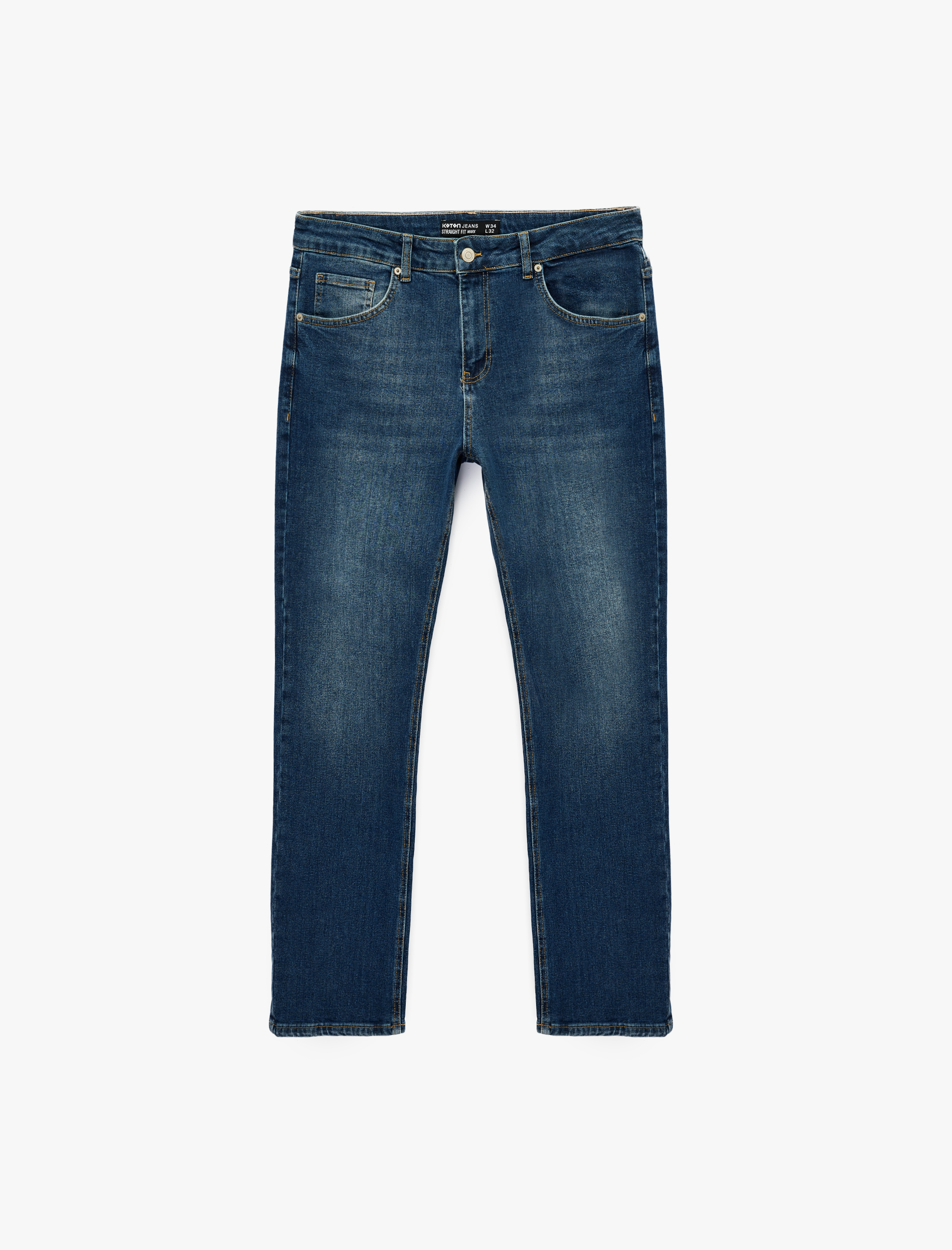   Cepli Düz Paça Pamuklu Straight Fit Jean Pantolon - Mark Jean