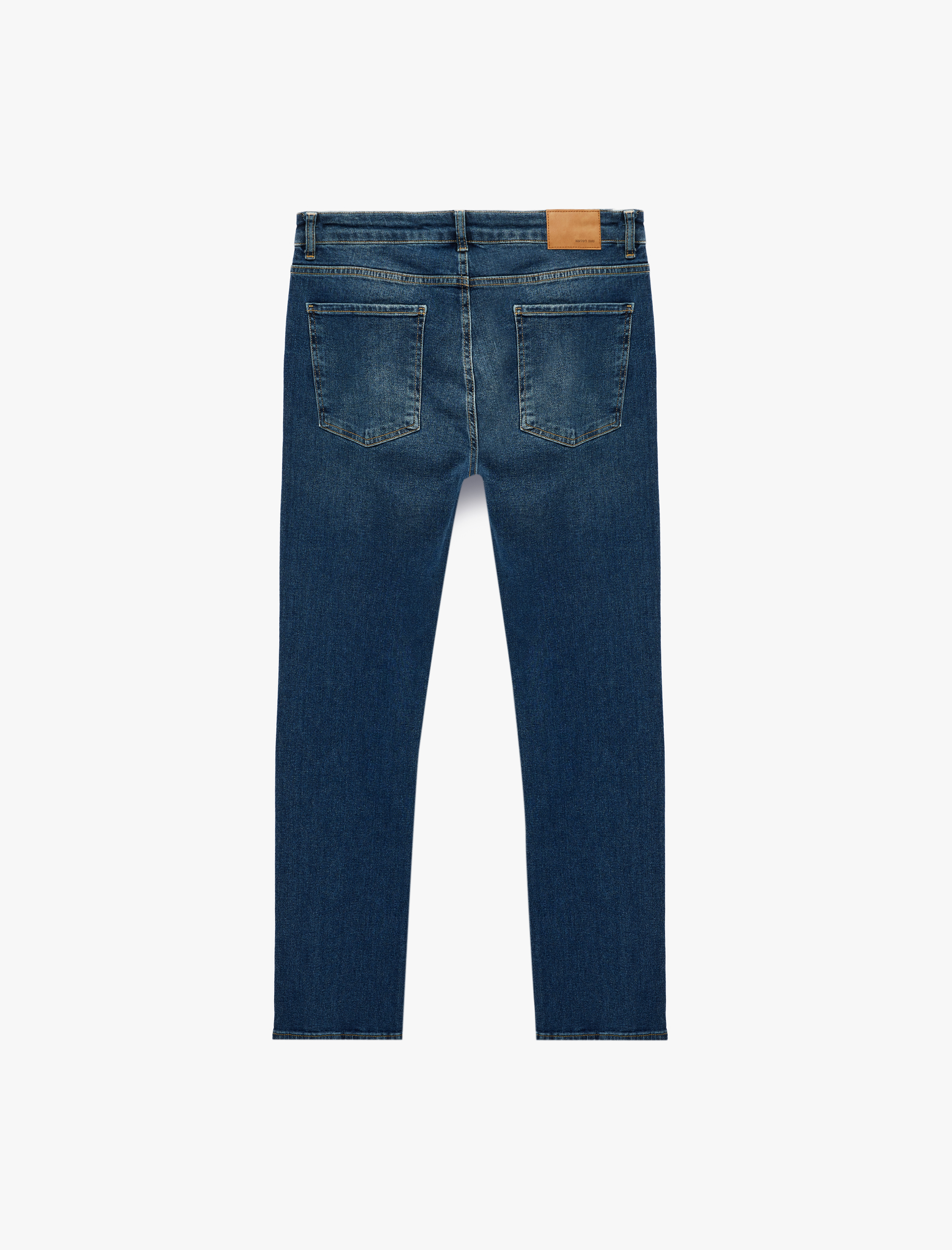   Cepli Düz Paça Pamuklu Straight Fit Jean Pantolon - Mark Jean