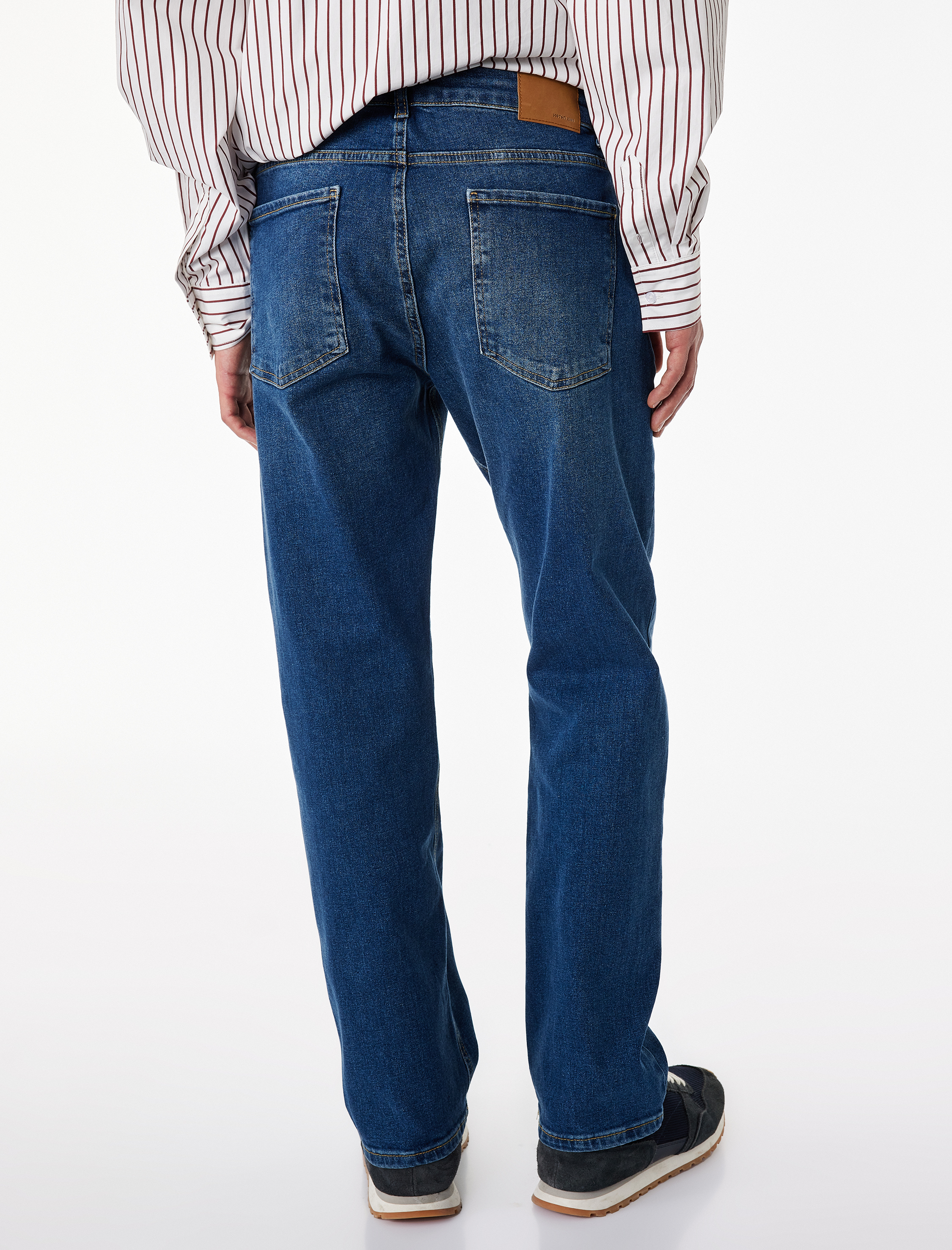   Cepli Düz Paça Pamuklu Straight Fit Jean Pantolon - Mark Jean