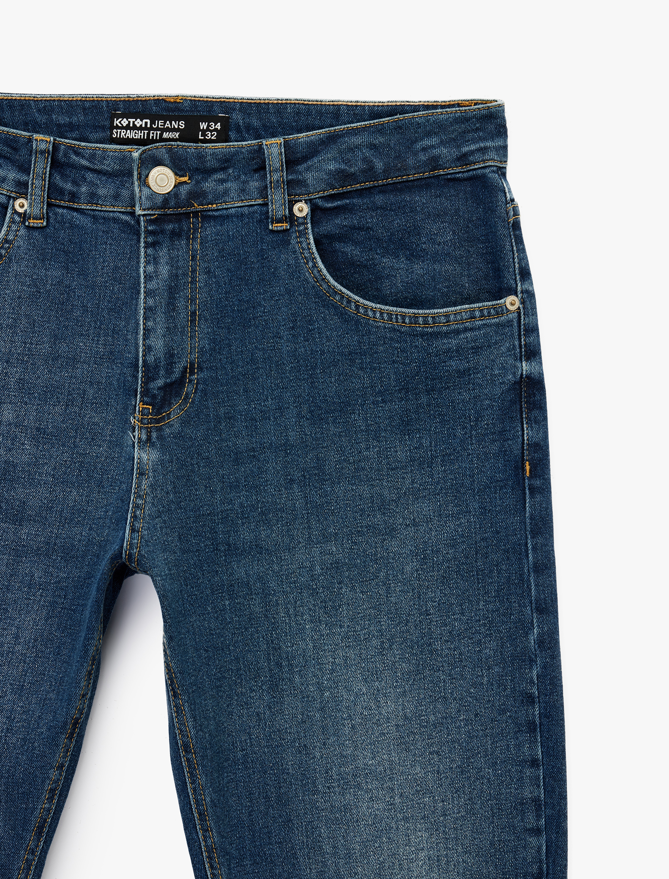   Cepli Düz Paça Pamuklu Straight Fit Jean Pantolon - Mark Jean