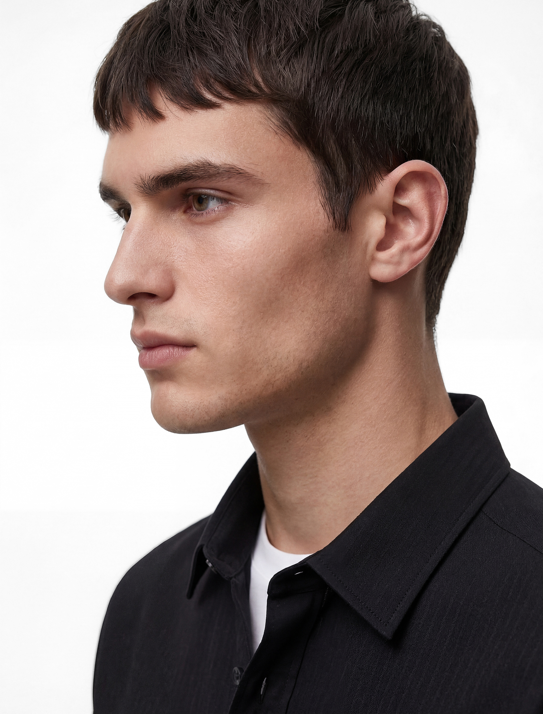   Uzun Kollu Yarım İtalyan Yaka Slim Fit Gömlek