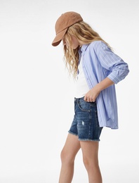 Pamuklu Cepli Loose Fit Denim Şort