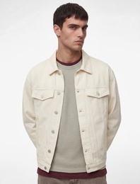 Uzun Kollu Kapaklı Cepli Gömlek Yaka Jean Ceket