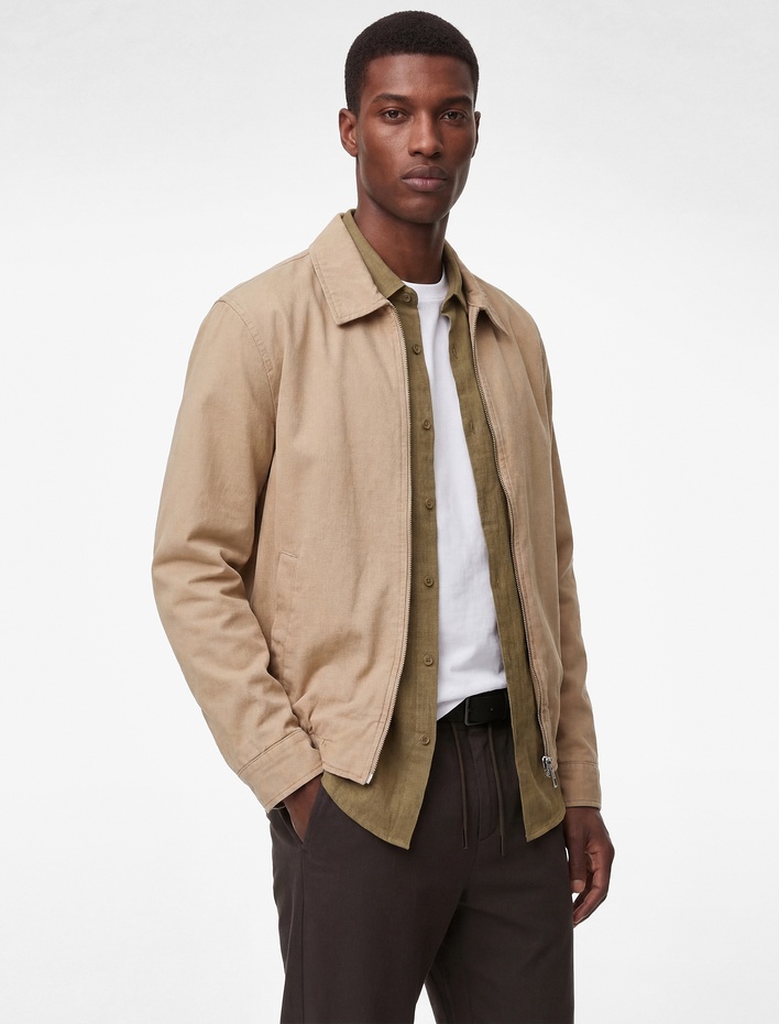  Gömlek Yaka Cepli Pamuklu Fermuarlı Jean Ceket