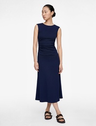 Kolsuz Bisiklet Yaka Slim Fit Maxi Elbise