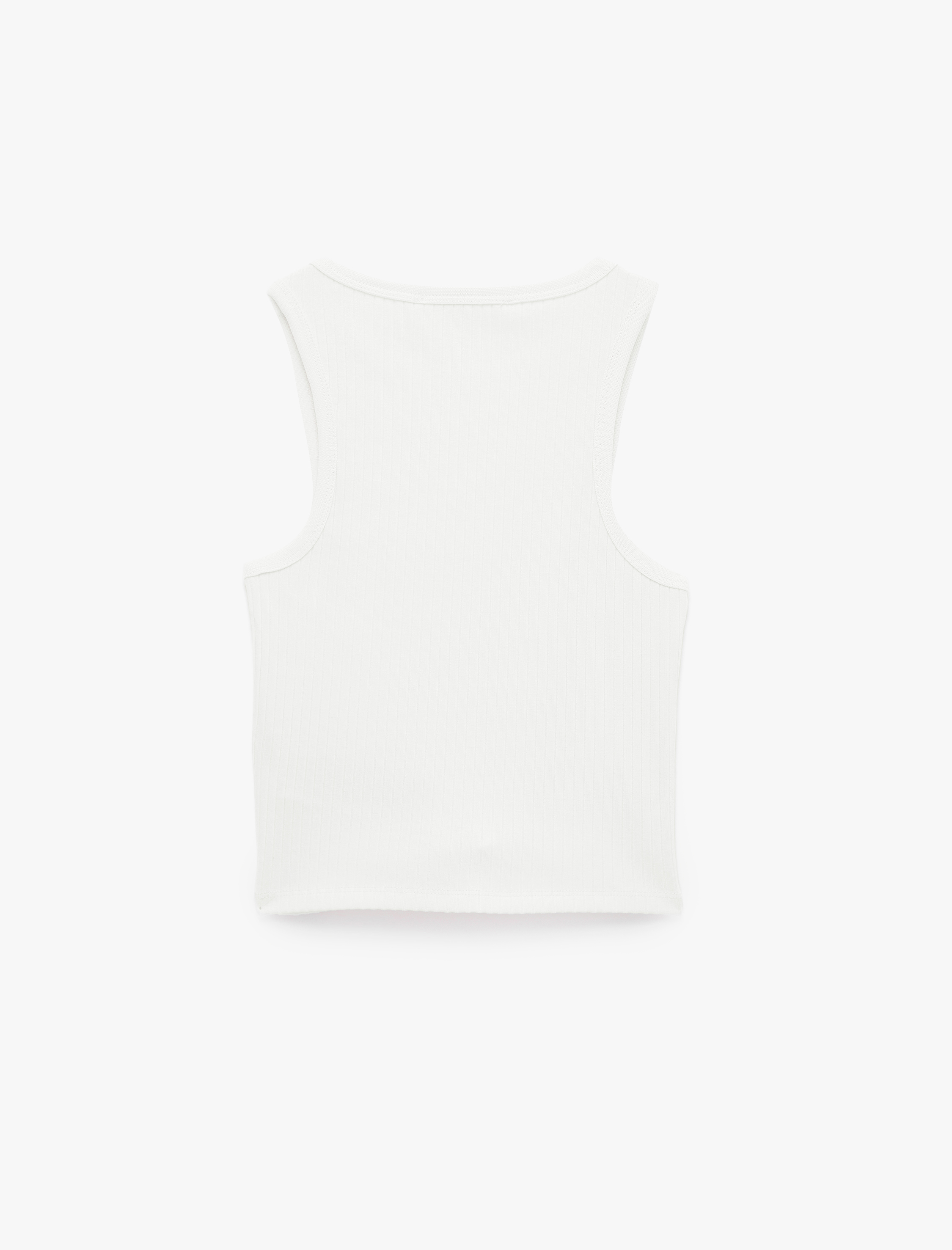   Pamuklu Kaşkorse Kolsuz Bisiklet Yaka Bluz