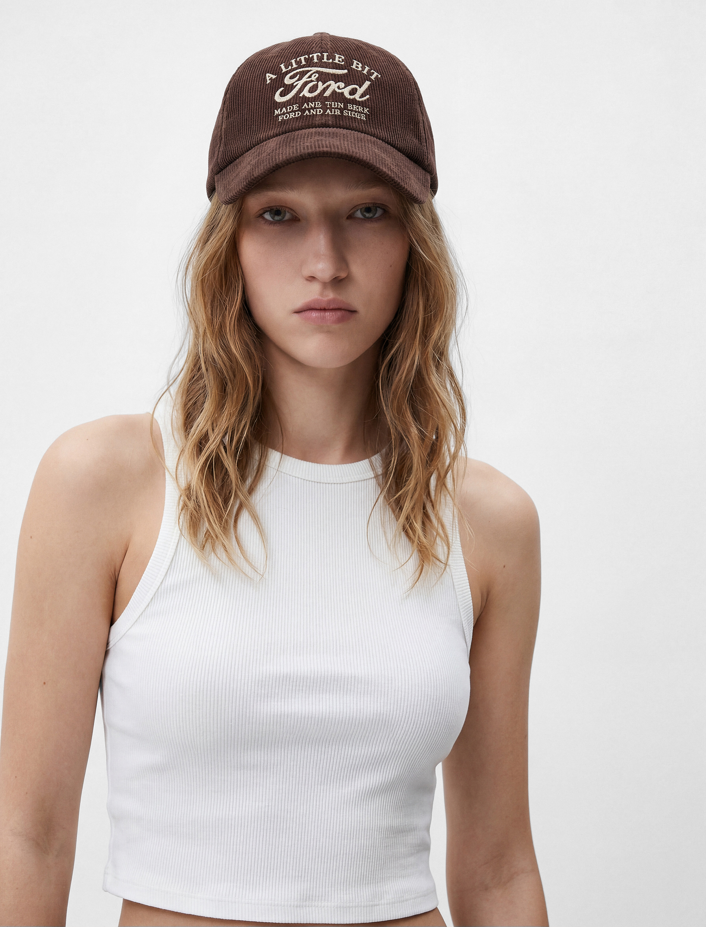   Pamuklu Kaşkorse Kolsuz Bisiklet Yaka Bluz