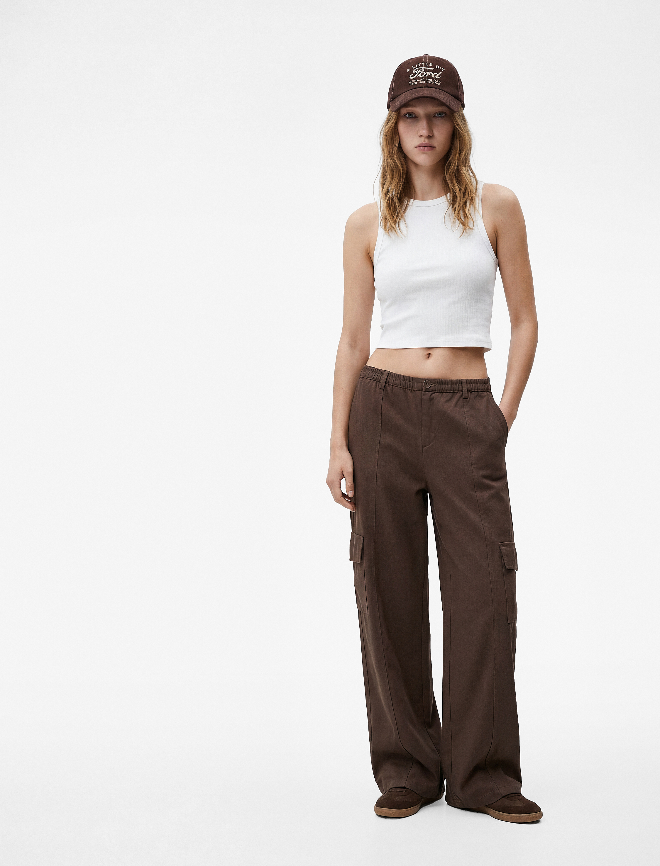   Pamuklu Kaşkorse Kolsuz Bisiklet Yaka Bluz