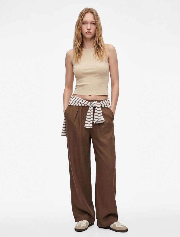  Slim Fit Kolsuz Bisiklet Yaka Basic Bluz