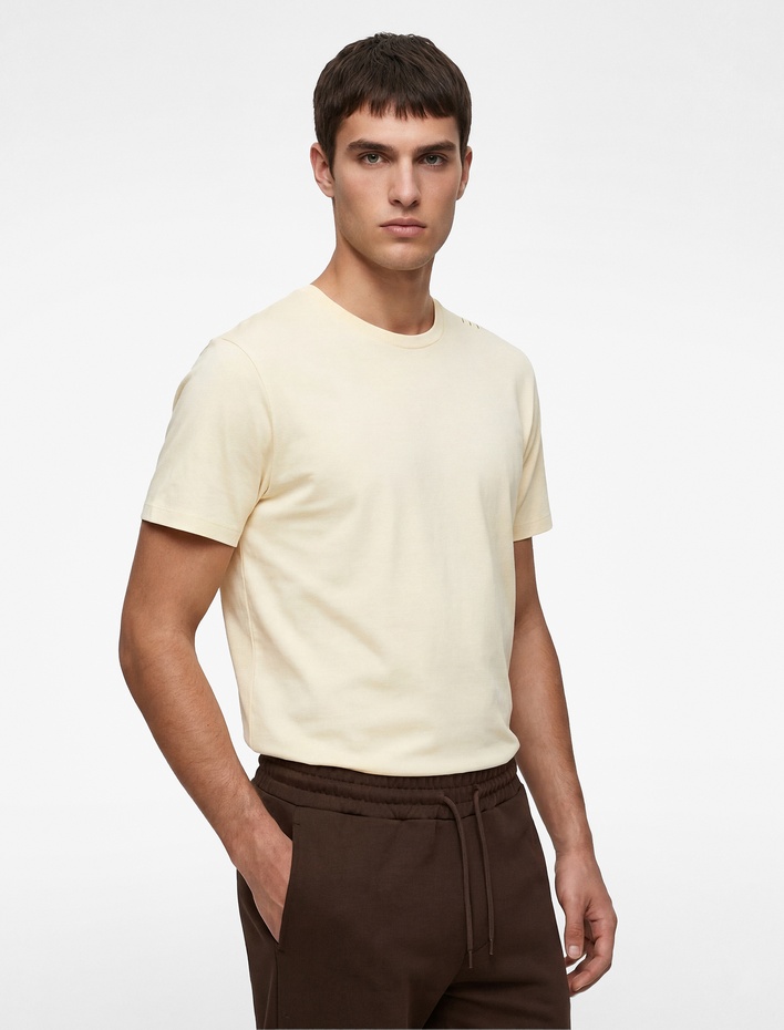  Regular Fit Baskı Detaylı Bisiklet Yaka Kısa Kollu Spor Tişört