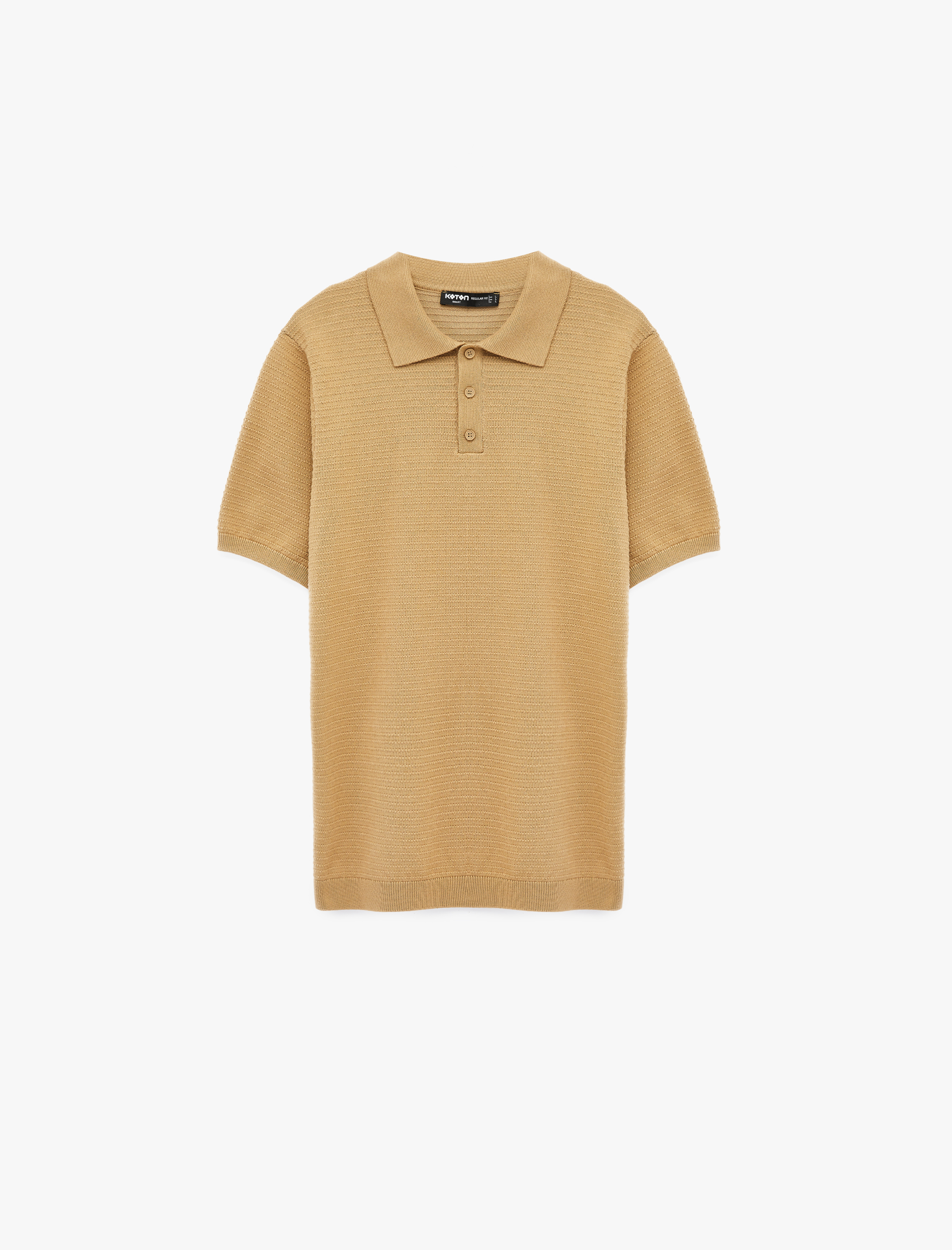   Regular Fit Pamuklu Polo Yaka Kısa Kollu Triko Tişört