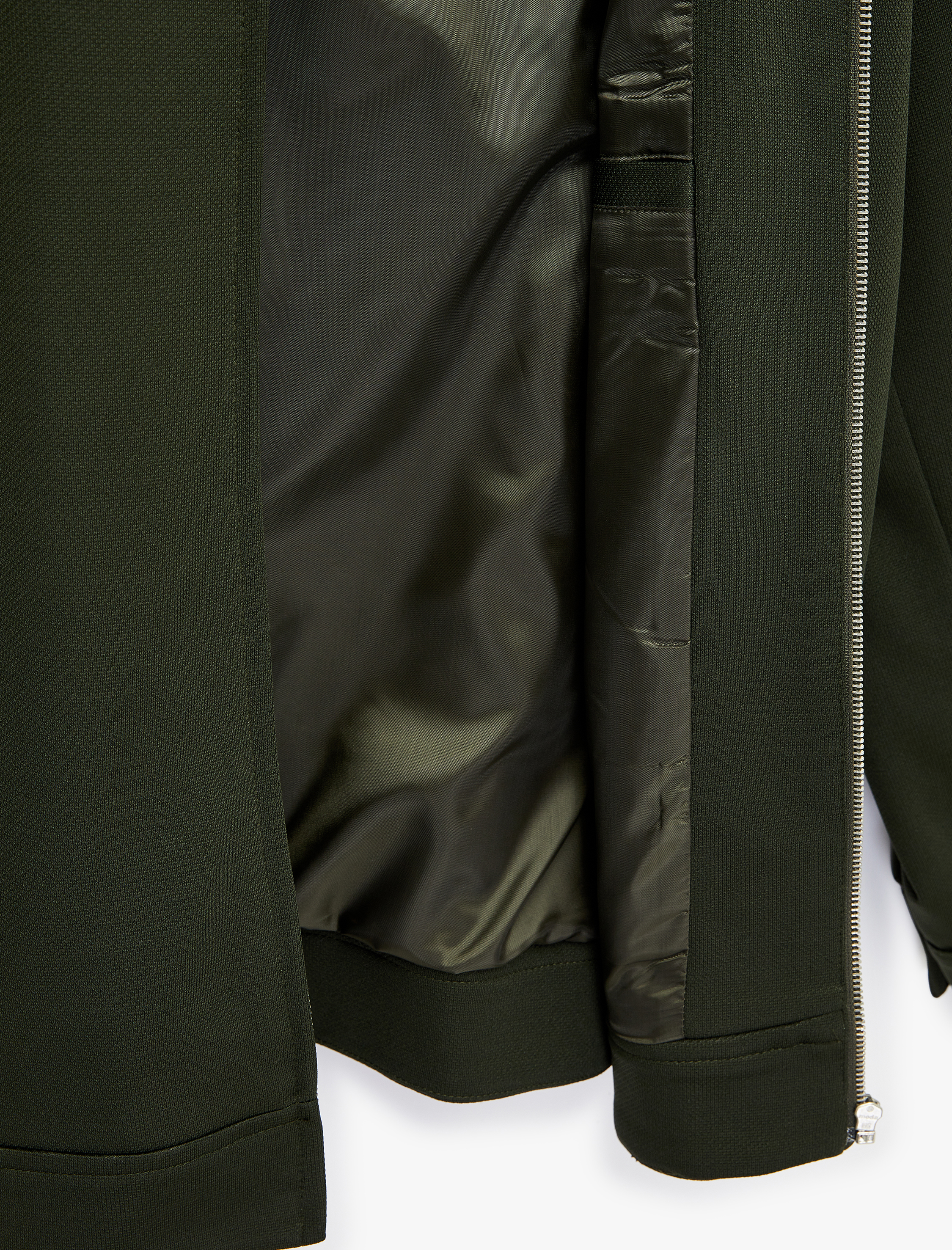   Regular Fit Uzun Kollu Cepli Gömlek Yaka Fermuarlı Mevsimlik Ceket