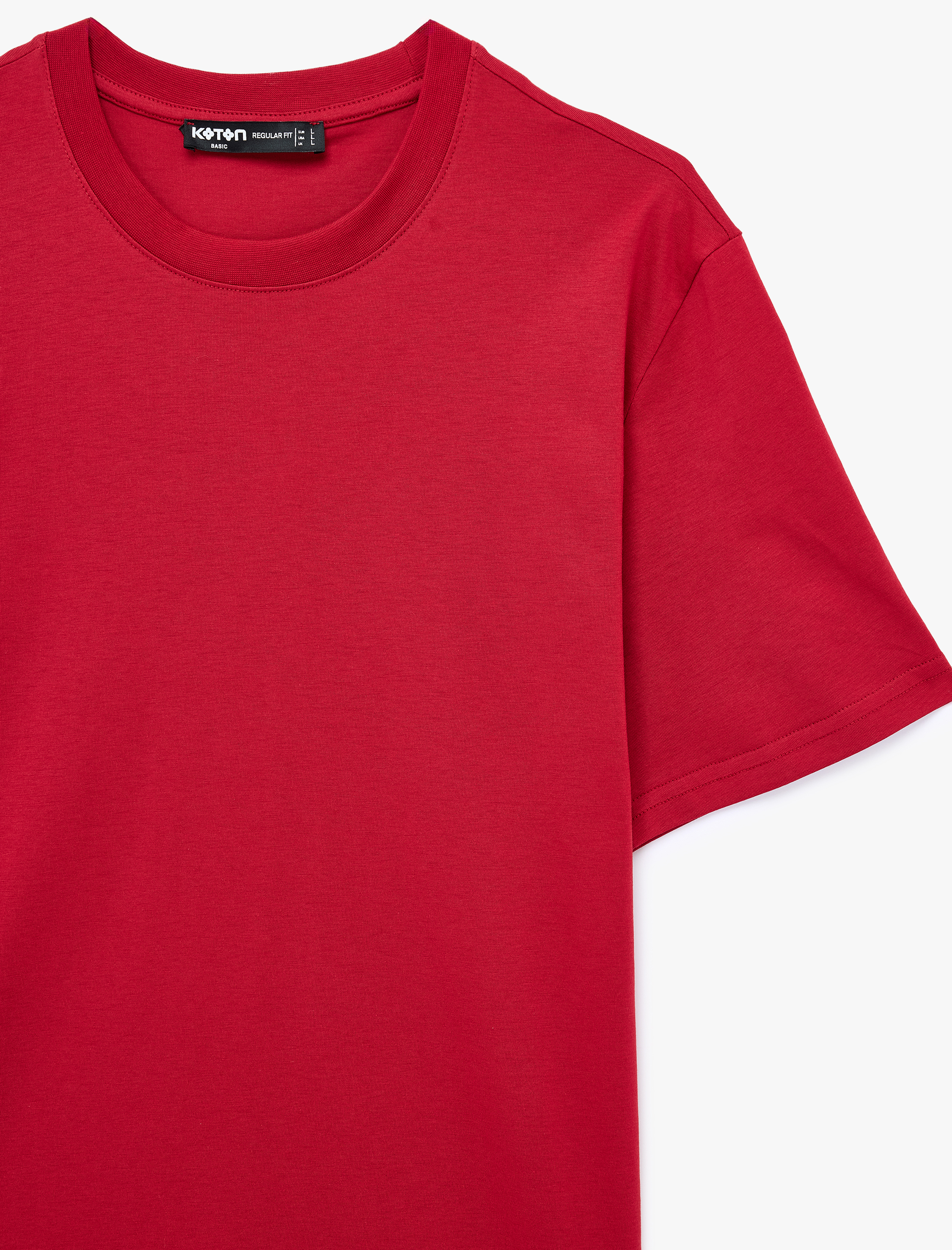   Regular Fit Kısa Kollu Bisiklet Yaka Pamuklu Basic Tişört