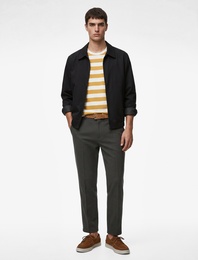 Regular Fit Pamuklu Uzun Kollu Gömlek Yaka Fermuarlı Ceket