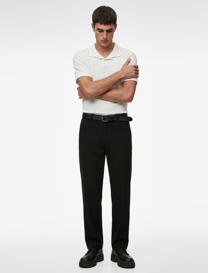  Kısa Kollu Pamuklu Slim Fit Polo Yaka Tişört