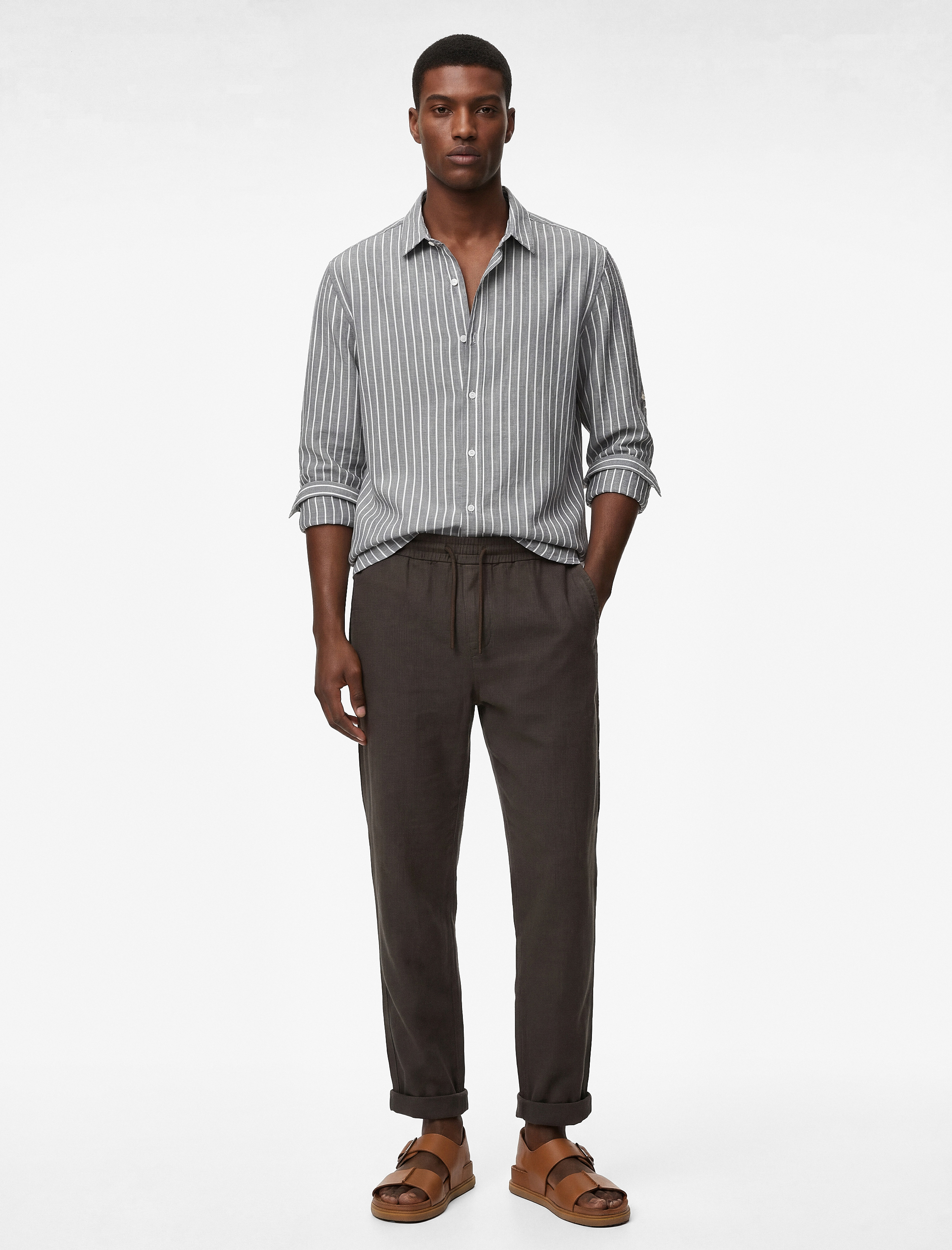 Regular Fit Pamuklu Cepli Beli Bağcıklı Pantolon