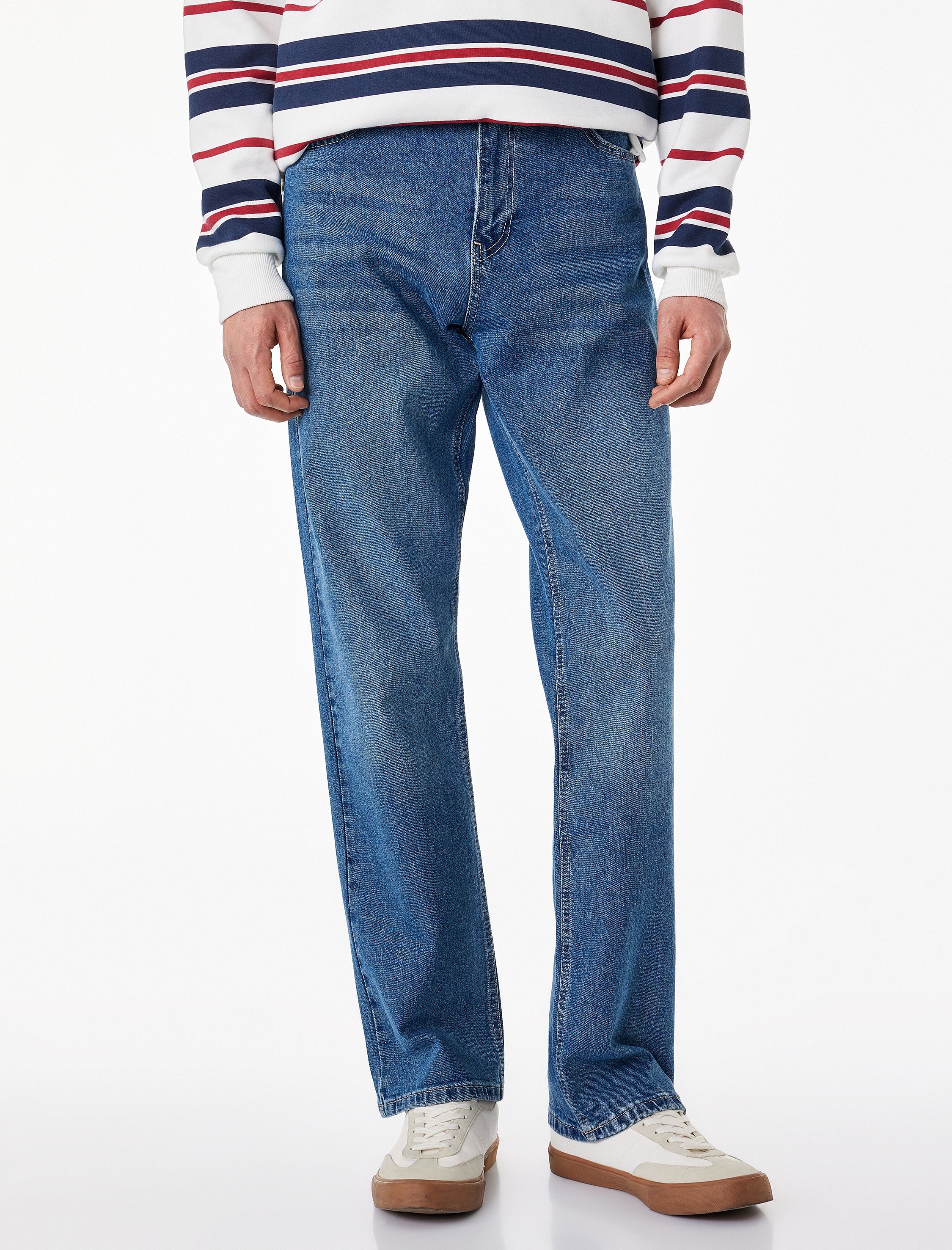   Standart Bel Normal Bel Düz Paça Denim Pantolon - Mark Straight Jeans