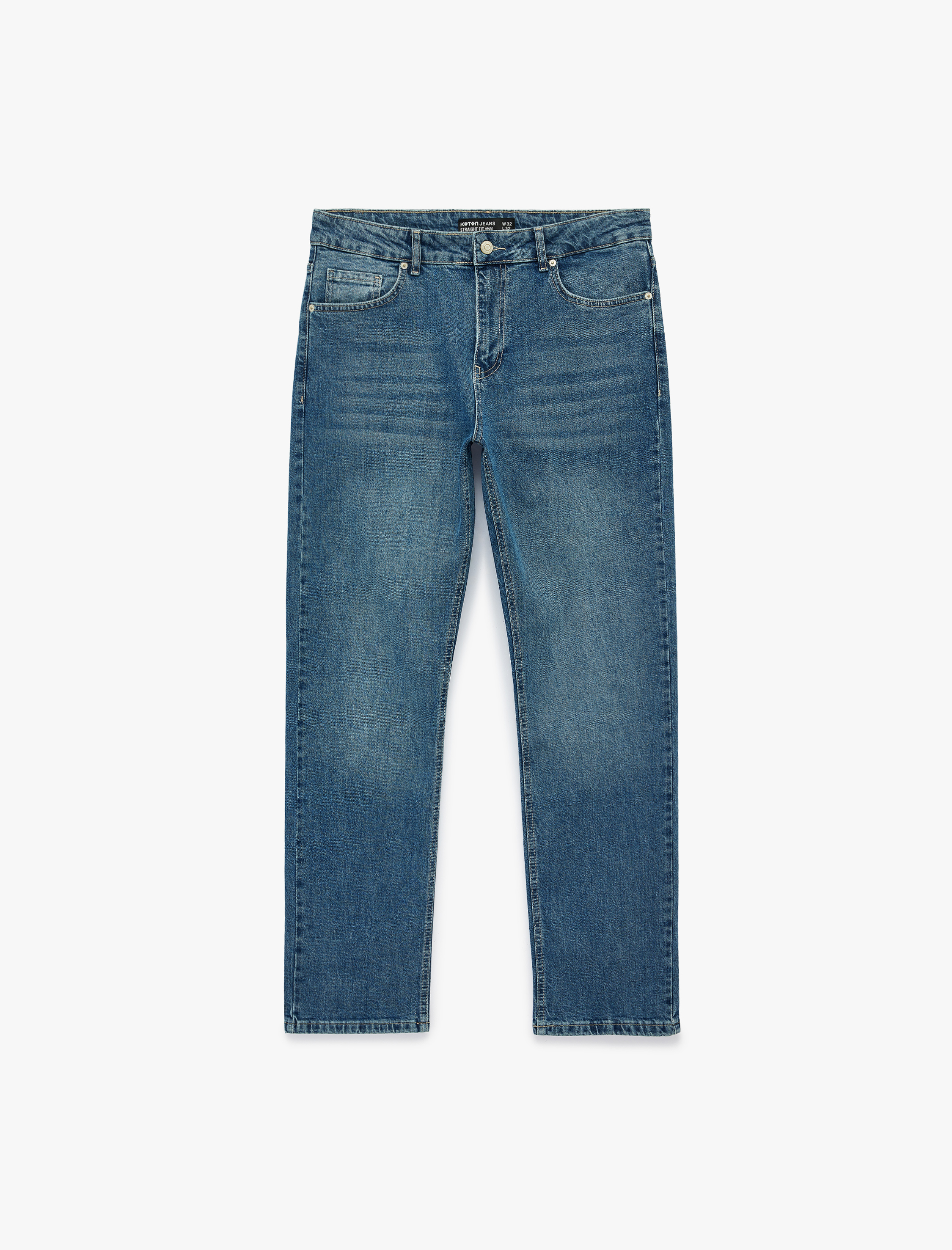   Standart Bel Normal Bel Düz Paça Denim Pantolon - Mark Straight Jeans