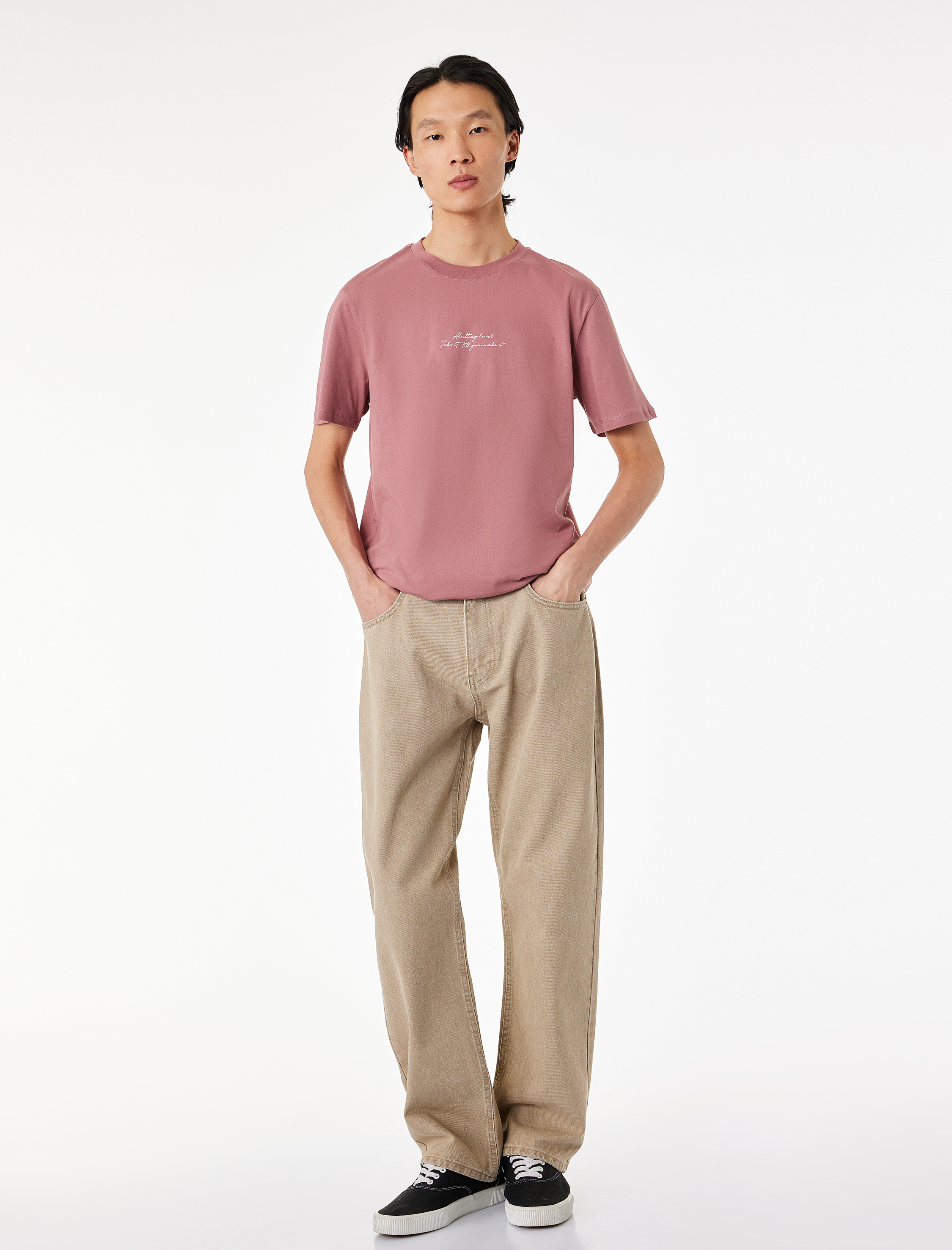   Normal Bel Pamuklu Vintage Straight Fit Jean Pantolon