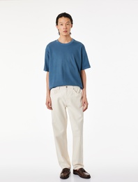 Bisiklet Yaka Kısa Kollu Pamuklu Tok Kumaş Rahat Kalıp Basic Tişört