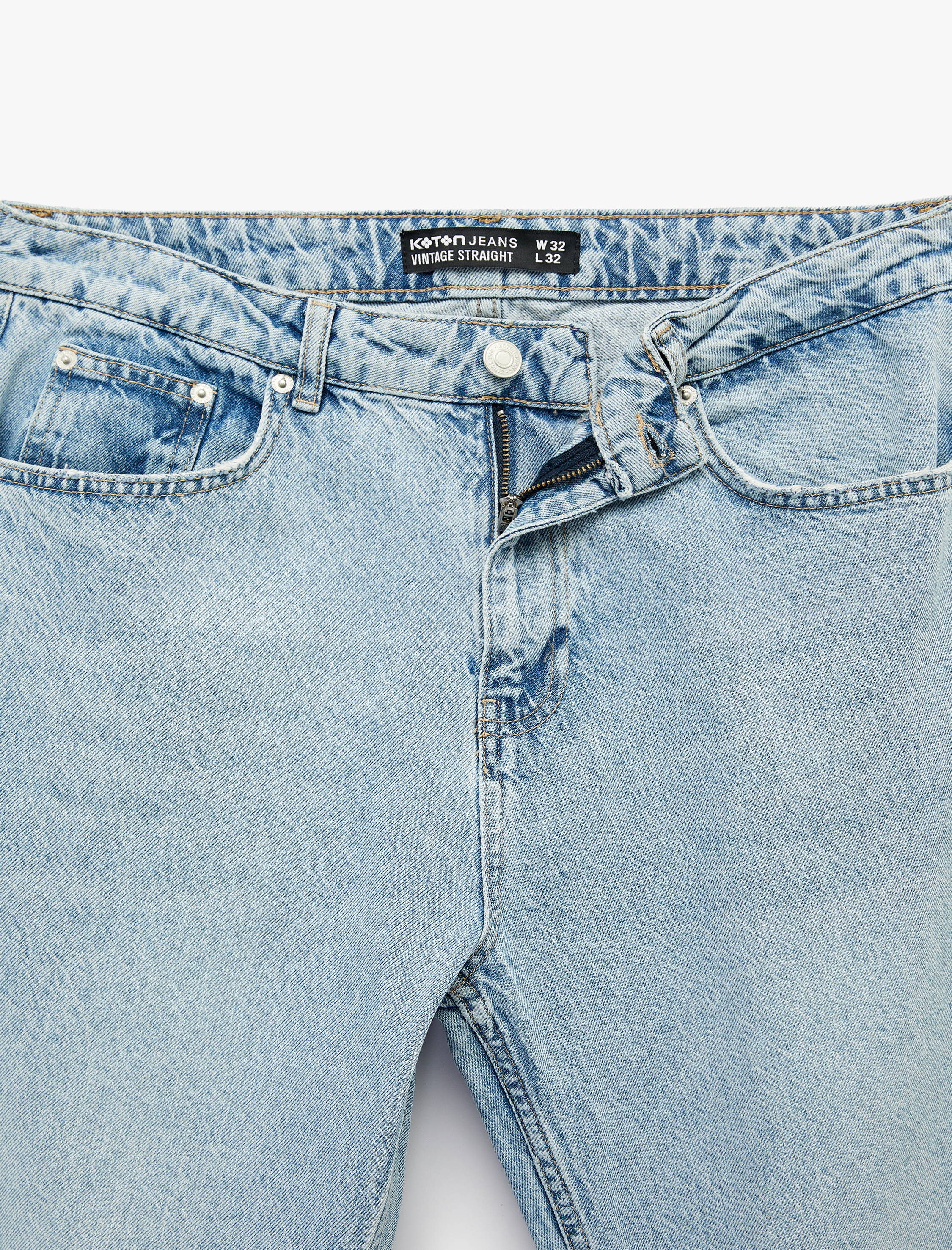   Pamuklu Normal Bel Vintage Straight Fit Jean Pantolon